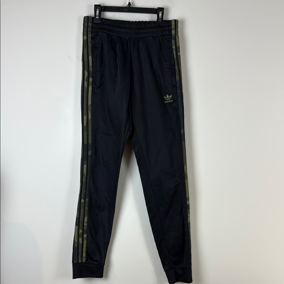 Adidas Black and Green Track Pants Size Small - Picture 1 of 6